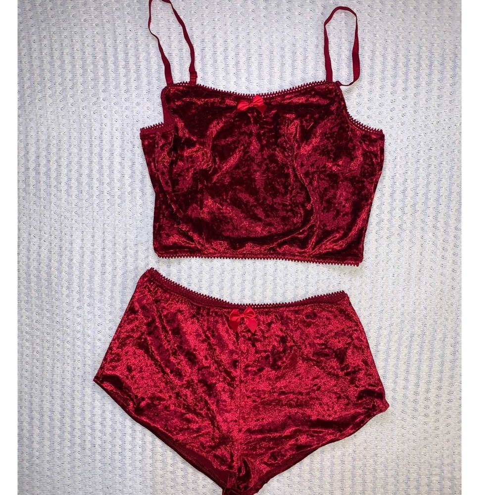 New Red Suede Two Piece Set ❤️❤️